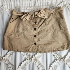 Abercrombie Khaki Cotton Button Skirt Belt Size 4